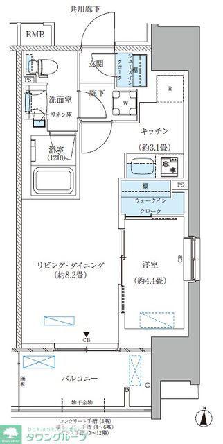 パークアクシス西大島コンフォートスクエア(1LDK/6階)の間取り写真