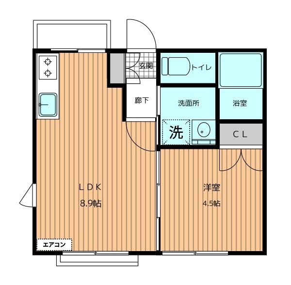 クレールメゾン調布(1LDK/2階)の間取り写真