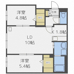 ル・ファール澄川グランデ(2LDK/2階)の間取り写真