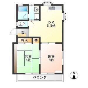 さくらコーポ3(2DK/2階)の間取り写真
