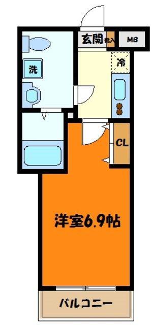 プレスト武蔵小杉(1K/6階)の間取り写真