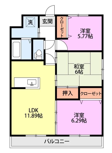 フォルスト向陽(3LDK/2階)の間取り写真