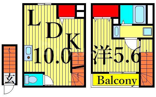 パークノート東日暮里(1LDK/2階)の間取り写真