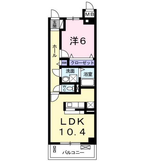 ラフィーネ東野(1LDK/3階)の間取り写真
