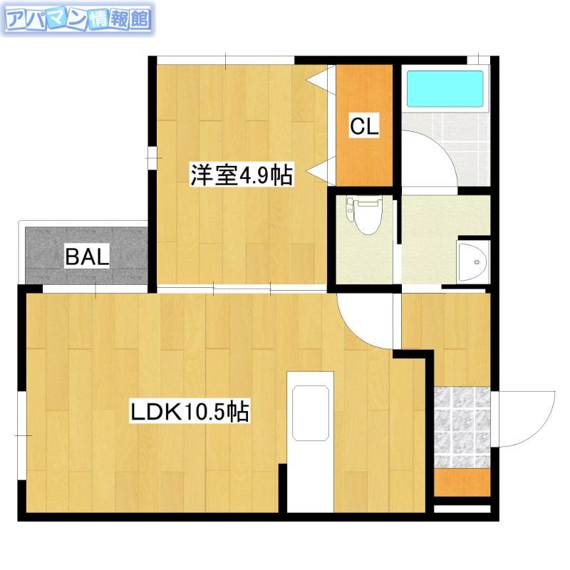 パルテナ(1LDK/1階)の間取り写真