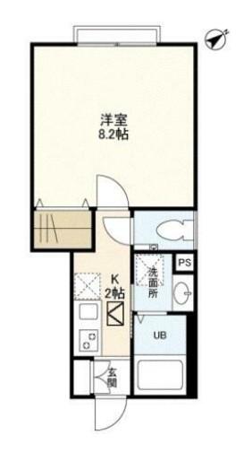 ウェルスクエア三軒茶屋(1K/1階)の間取り写真