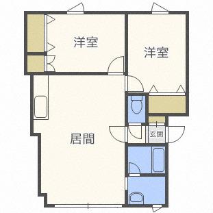 ハイムグランジャ(2LDK/2階)の間取り写真