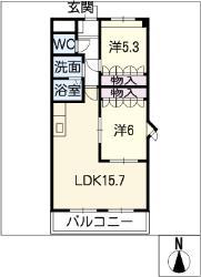 名鉄広見線 明智駅(名鉄) 徒歩3分 2階建 築22年(2LDK/1階)の間取り写真