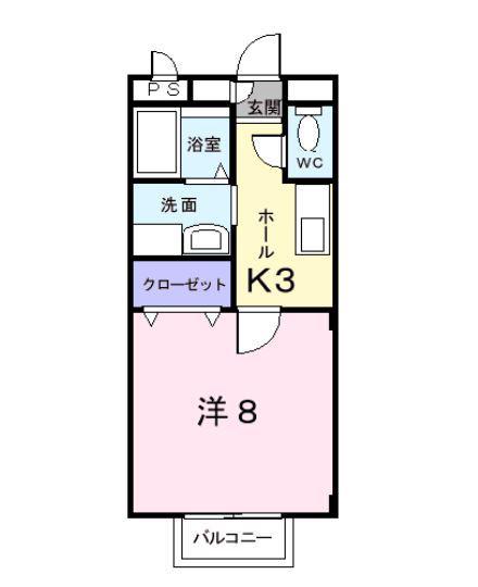 サンセールナンバ(1K/1階)の間取り写真