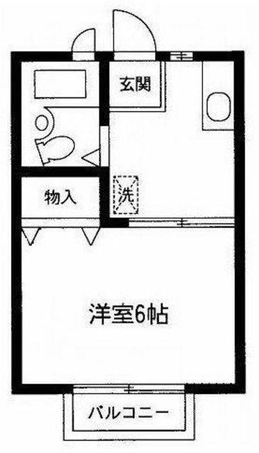 カサティント(1K/1階)の間取り写真