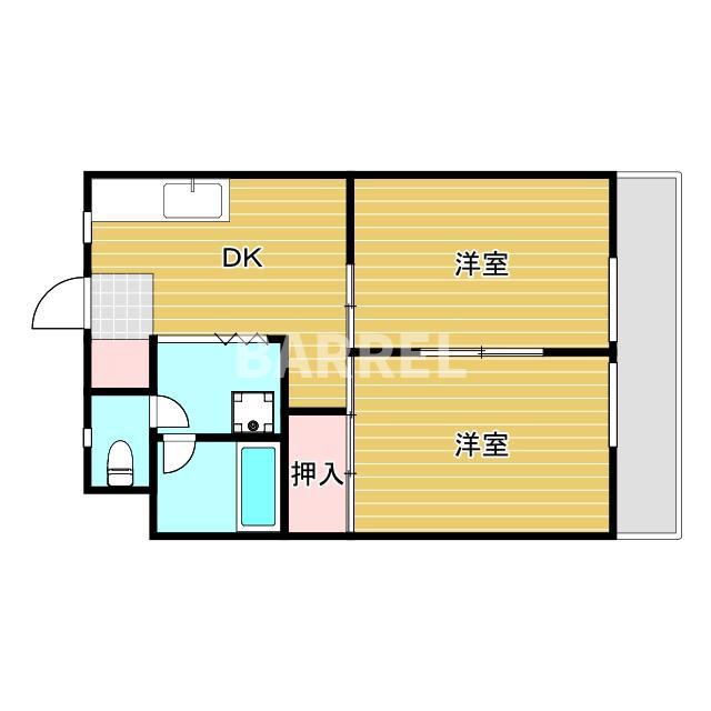 アベックス15(2DK/1階)の間取り写真