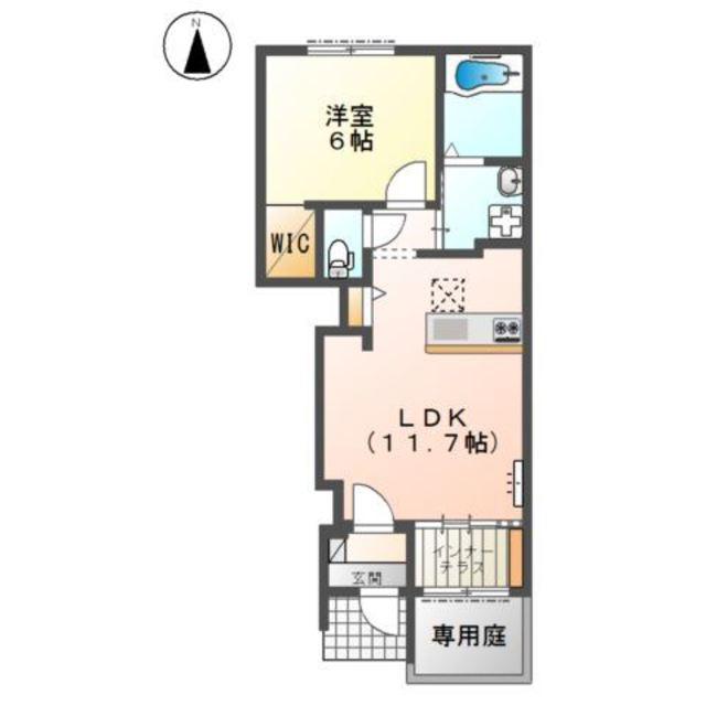 アクシア旭町(1LDK/1階)の間取り写真