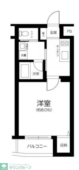 ART CUBE西落合(1K/1階)の間取り写真