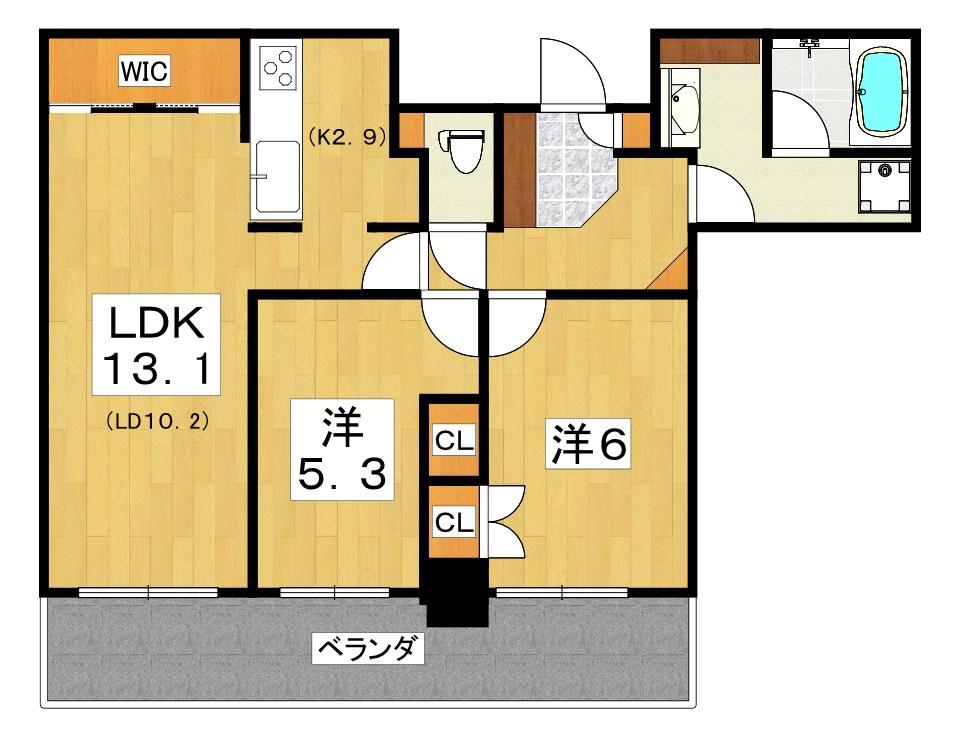 ザ・香里園レジデンス(2LDK/19階)の間取り写真