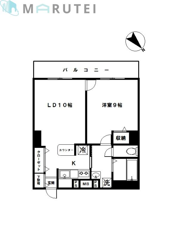 コンフィアンス(1LDK/2階)の間取り写真