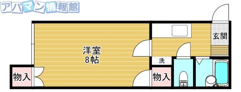 ライブリー木島(1K/2階)の間取り写真