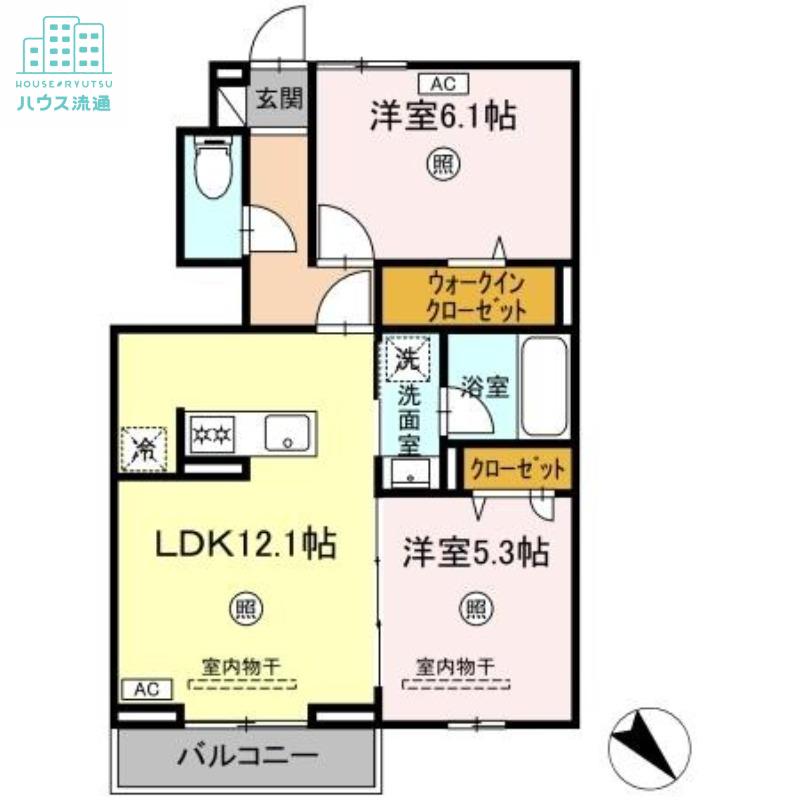 サンライズさくら野(2LDK/1階)の間取り写真