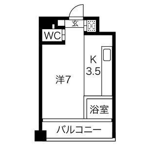 クレイタスパークIII(ワンルーム/2階)の間取り写真