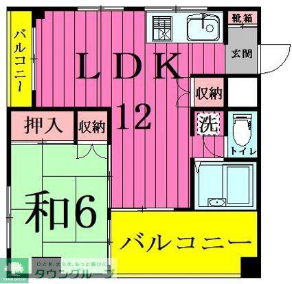 RIBEIRAI リベイラワン(1LDK/3階)の間取り写真
