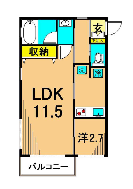 メゾンド千代田(1LDK/3階)の間取り写真