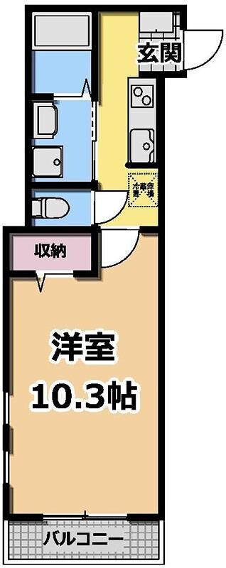 BRILLIANT保土ヶ谷(1K/2階)の間取り写真