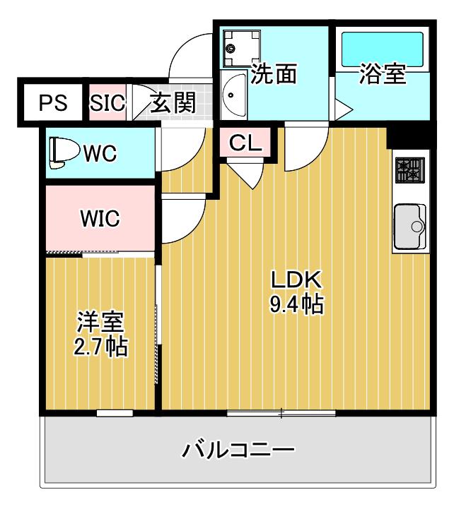 キニスム東五百住(1LDK/2階)の間取り写真
