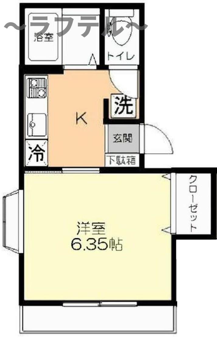 アリビオ(1K/1階)の間取り写真