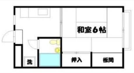 ユニハイツ田村I(1K/1階)の間取り写真