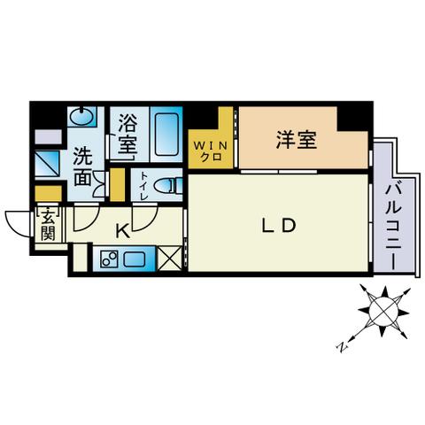OAK VILLA CIERO南福岡(1LDK/5階)の間取り写真