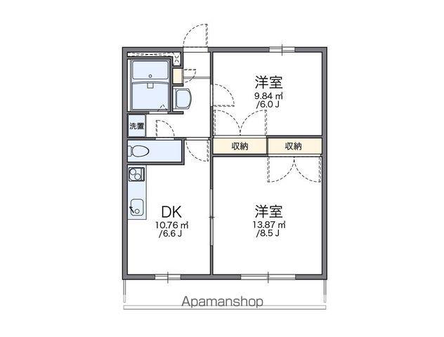 レオパレスアスンシオン(2DK/2階)の間取り写真