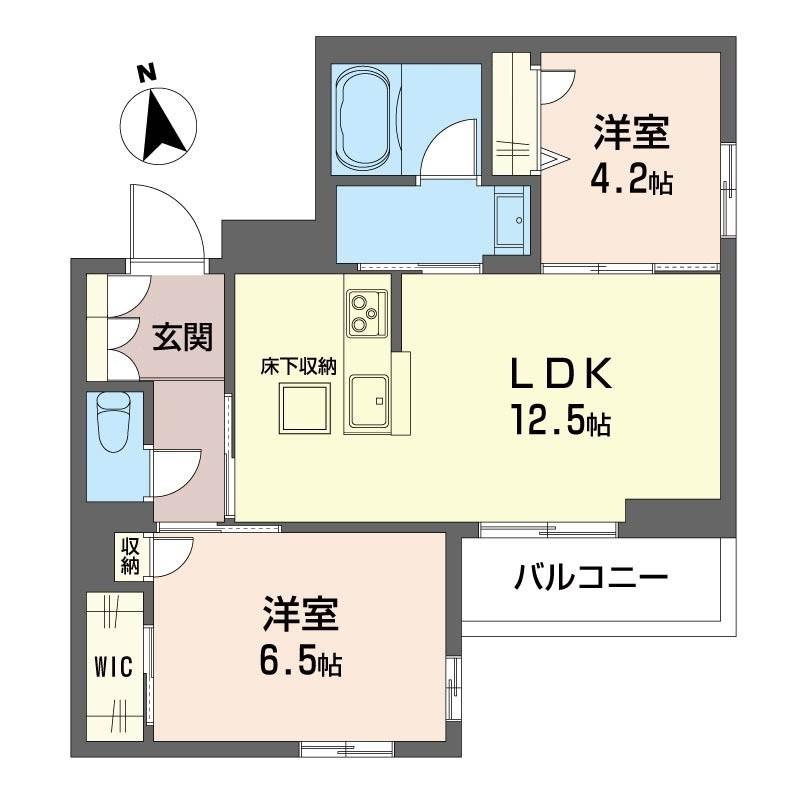 プローテ(2LDK/1階)の間取り写真