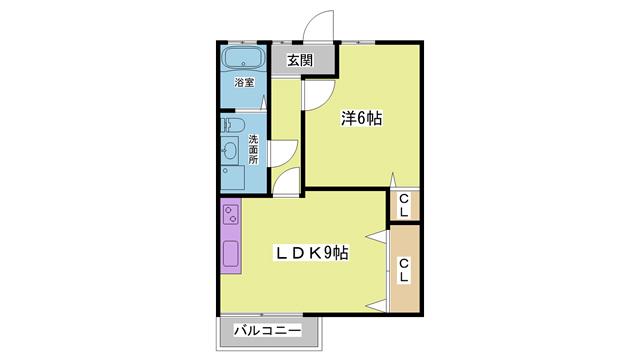富井マンション(1LDK/1階)の間取り写真