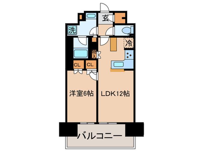 BLESS宮崎台(1LDK/8階)の間取り写真