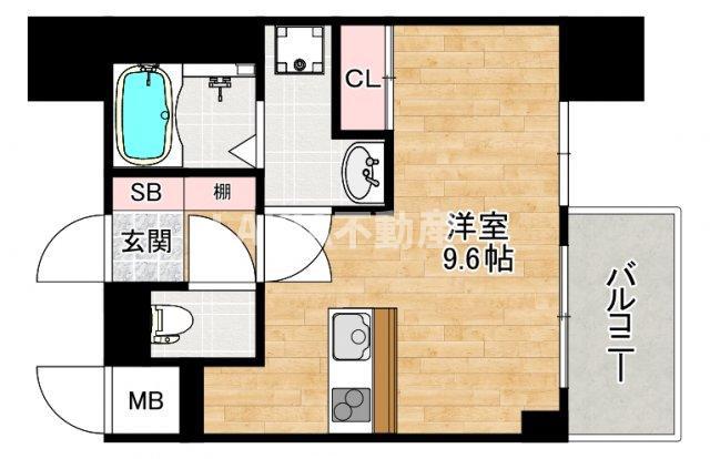 DOUBLE NINE RESIDENCE TENNOJIMINAMI(ワンルーム/10階)の間取り写真