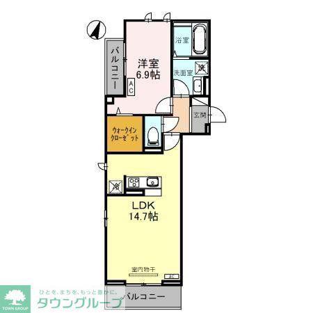 GLOIRE COURT(1LDK/2階)の間取り写真