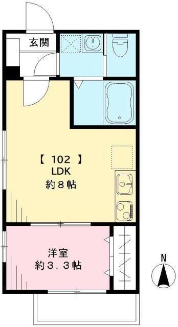 サクラーレ大森西(1LDK/1階)の間取り写真