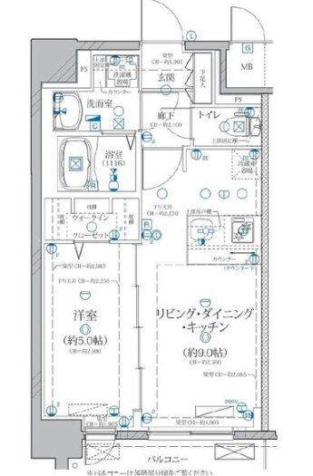 ディアレイシャス矢場町(1LDK/12階)の間取り写真