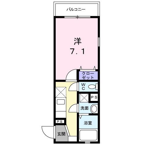 ピエトラ ポッツォ(1K/2階)の間取り写真