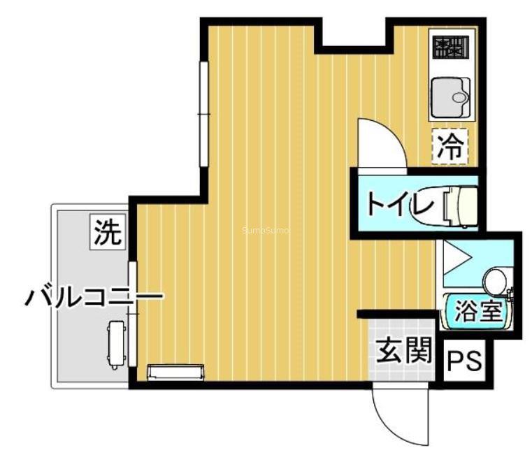 ヴォンジョルノ難波(ワンルーム/3階)の間取り写真