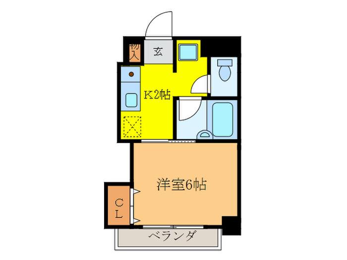 WINKIDOURAII(1K/2階)の間取り写真