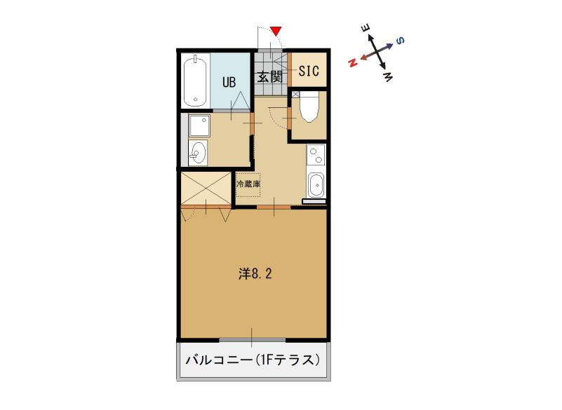 SKYII(1DK/2階)の間取り写真
