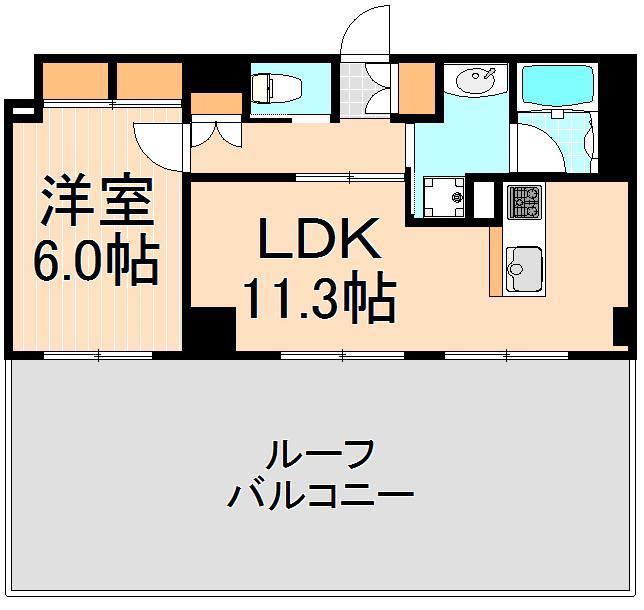 DIPS北千住(1LDK/6階)の間取り写真