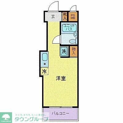 スカイコート世田谷用賀(ワンルーム/5階)の間取り写真