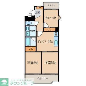 サンシェールヒルズ(3DK/2階)の間取り写真