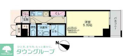 グランドソレーユ(1K/8階)の間取り写真