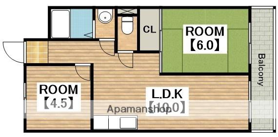 スエヨシハイツ(2LDK/3階)の間取り写真