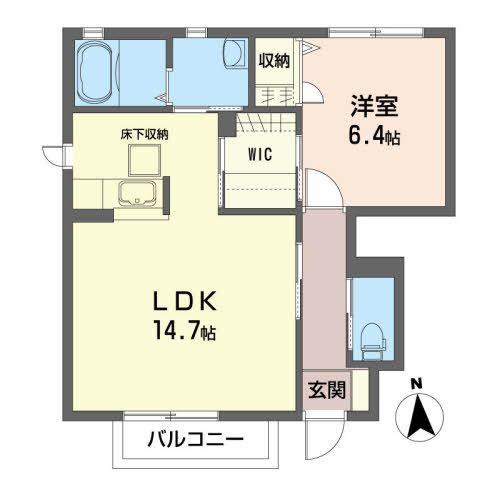 シャーメゾン杜王I(1LDK/1階)の間取り写真