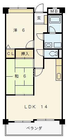 シークハイム(2LDK/2階)の間取り写真