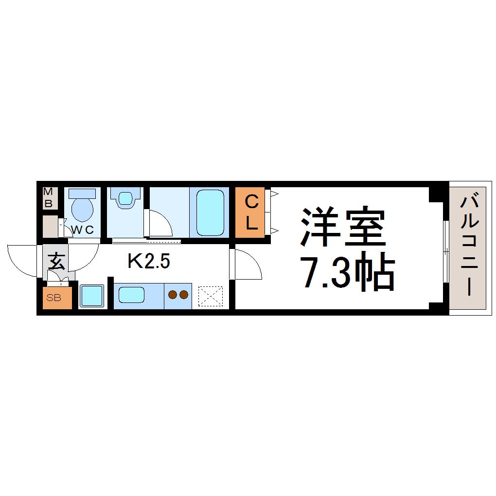 アーイ塚口(1K/2階)の間取り写真