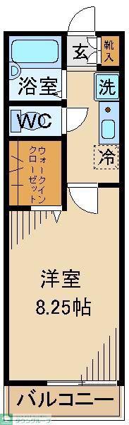 ロジュマンローズ(1K/1階)の間取り写真